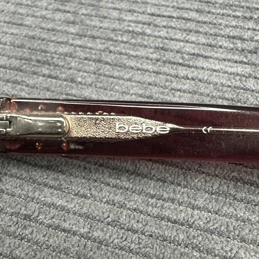 Bebe Promising Berry Purple Rhinestone Rectangular Eyeglasses Frames 512 135